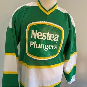 Vintage Nestea plungers iced tea hockey jersey adult medium CCM